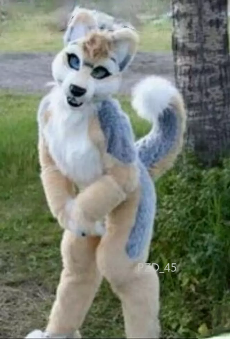 Fursuit Long Dog Fox Furry Cosplay Mascot Costume Party Outfit Dress 316