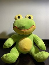 Soft Light Green Frog Stuffed Animal Plush Lightly Used No Beads