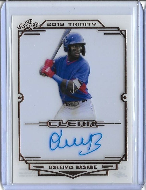 2019 Leaf Trinity OSLEIVIS BASABE Clear Acetate Bronze Foil Auto RC TB Rays
