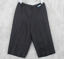 Vintage Talbots Pants Womens 12 Irish Linen Cropped Minimalist Resort Beach Zip