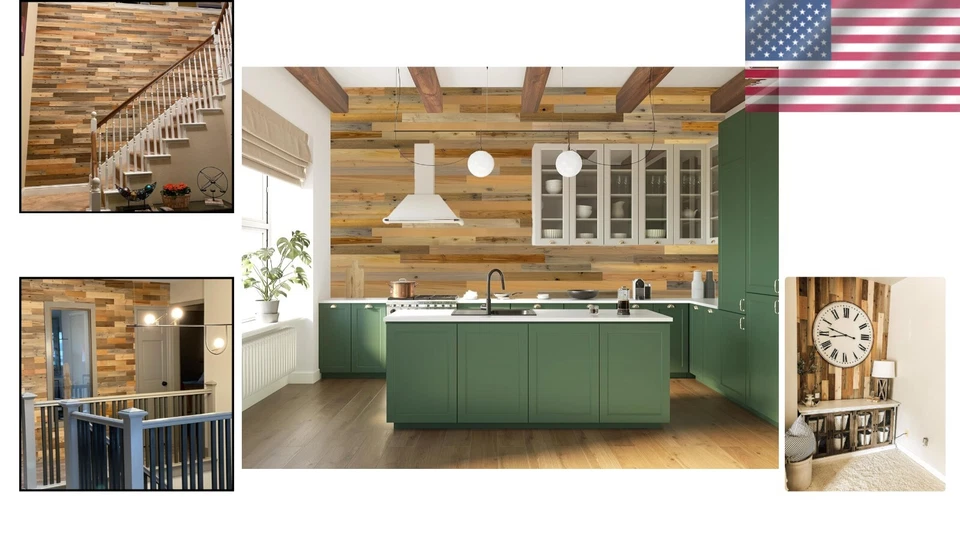 Rustic Reclaimed Wood Panels - 20 Sq. Ft. Peel and Stick Accent Wall Solution - Image 2 of 4