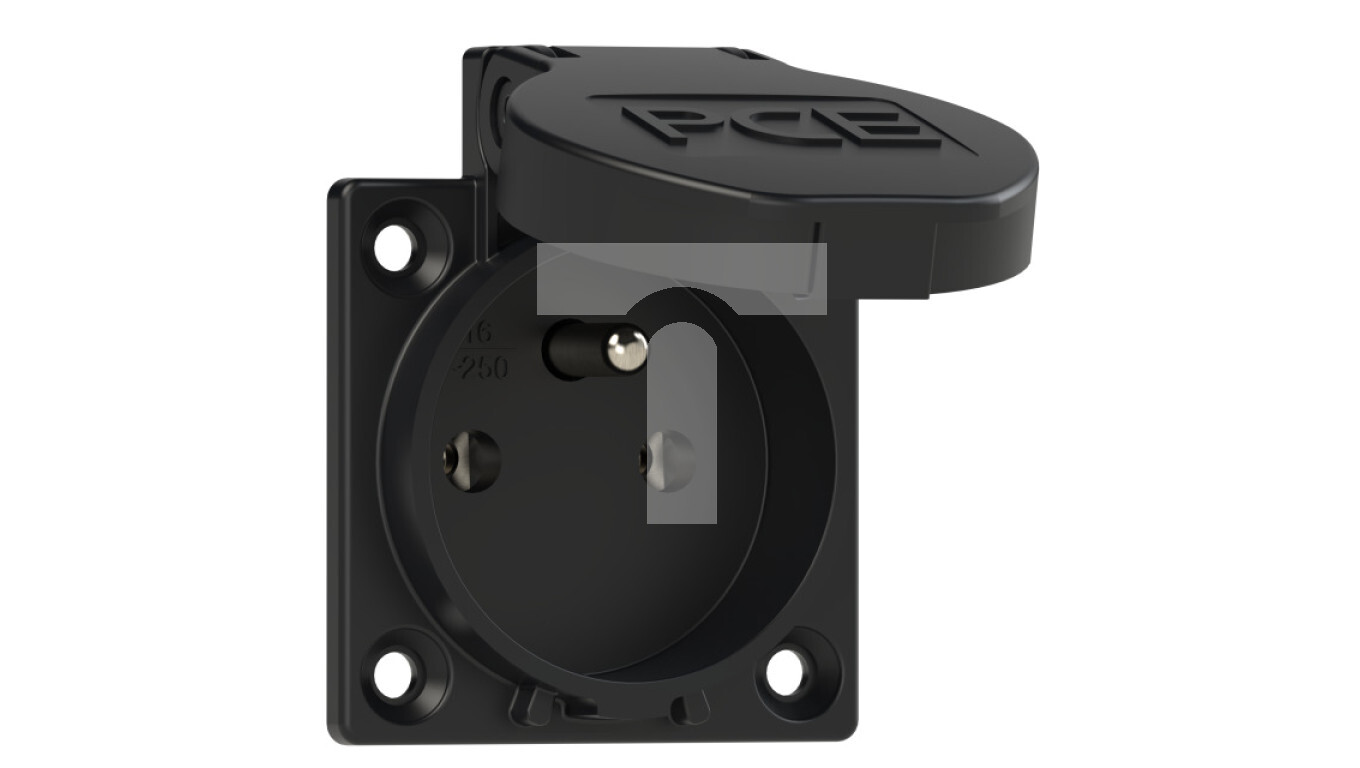 BOARD PLUG SOCKETS 230V WITH PIN 16A 2P+Z 230V IP54 Black 1040-0s /T2UK