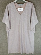 PIXI+IVY Size Small Short Sleeve V-neck Dress Shimmer Rose Color. T 13A