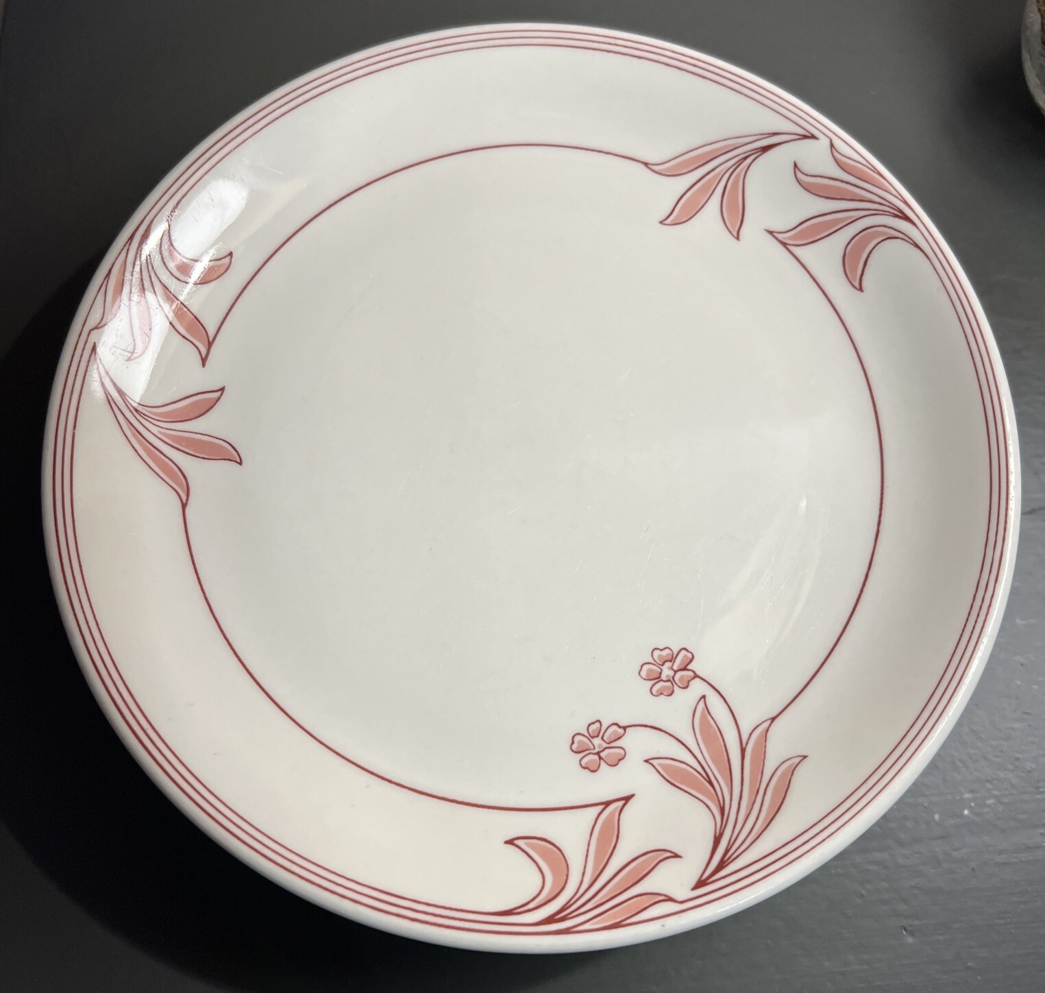 Buffalo China RED FLORAL Restaurant Dessert Plates 312A   Set Of 4