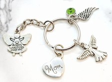"Angels watching over me" Memorial Keyring Sympathy Funeral Gift