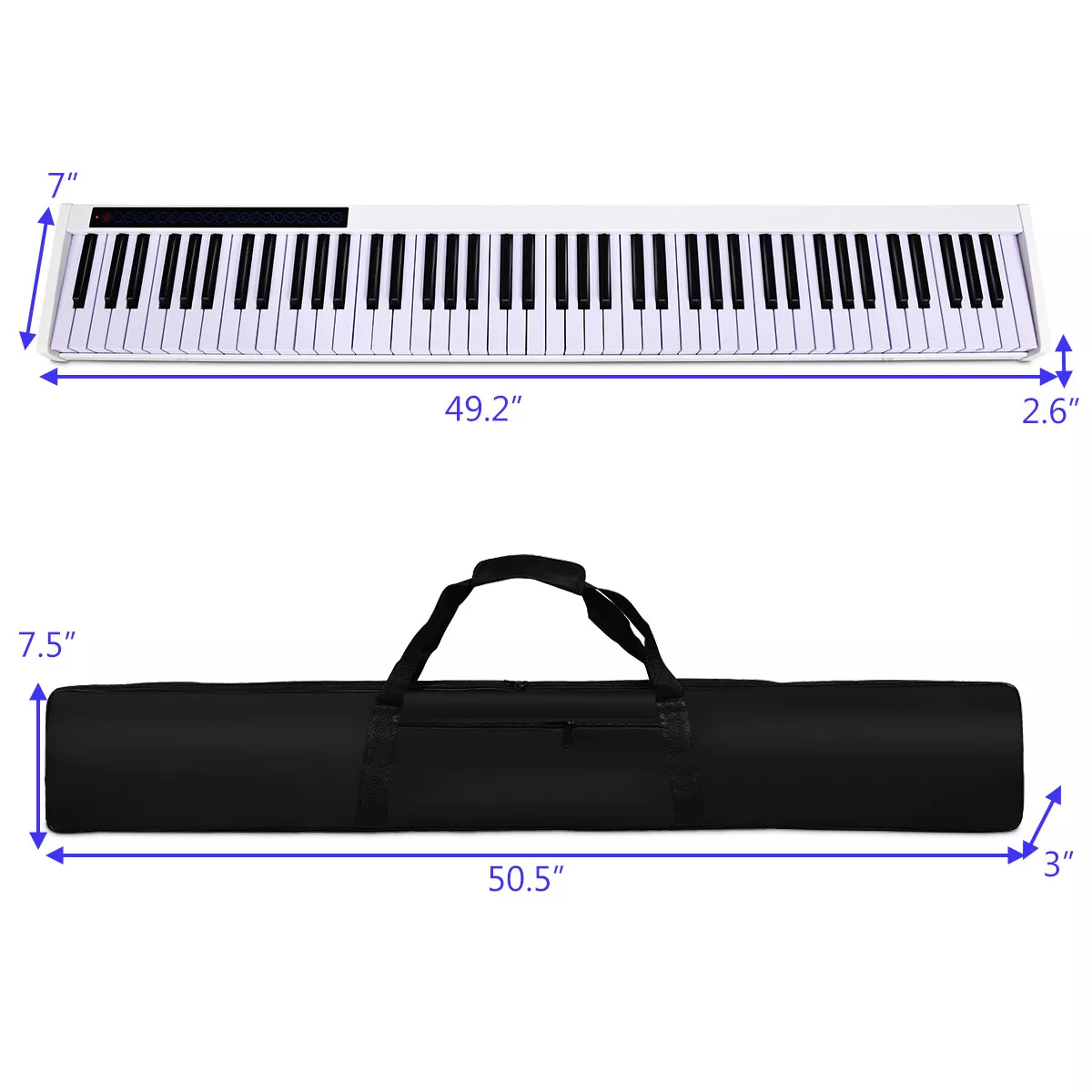 Sonart 88 Key Portable Full Size Digital Piano MIDI Keyboard w/ Pedal