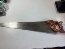 VINTAGE PENNSYLVANIA SAW CORP. A-3 PENN STATE HAND SAW WHEAT HANDLE PSU 5 1/2 Pt