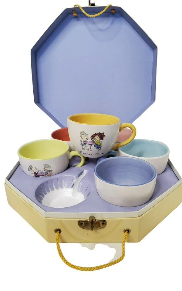 Juego de regalo taza corta de gres con leche de 6 piezas Gallery Ilimitado de mesa vintage en H Foto 4 de 4