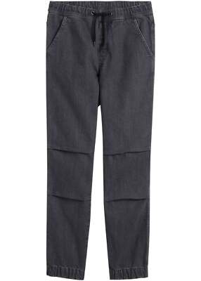 Schlupfhose mit Stoppern Loose Fit Gr. 128 Dunkelgrau Denim Jungen Hose Neu*