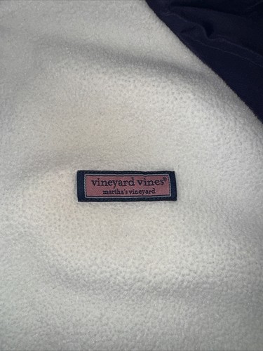 Vineyard Vines Women Medium Martha’s Vineyard 1/4 Zip Fleece Pullover Ivory/ Bl - Picture 8 of 8