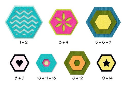 Sizzix Triplits Hexagons 14pc #659630 Retail $17.99 by Stephanie Barnard - Picture 3 of 9