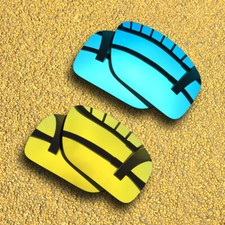 US 2 Pairs Polarized Lenses Replacement for-Oakley Double Edge OO9380-Blue Gold
