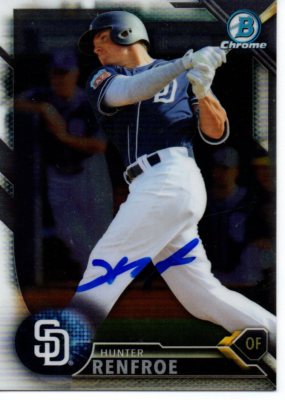 Hunter Renfroe San Diego Padres 2016 Bowman Chrome Signed Card
