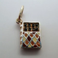 Sterling Silver COOKBOOK Charm for Bracelet PENDANT Baking Gift ENAMEL Chef COOK