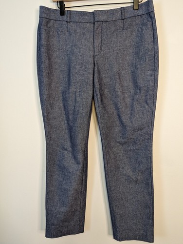 Banana Republic Sloan Straight Leg Pants Size 8 Chambray Navy Blue 396272 EUC - Picture 2 of 11