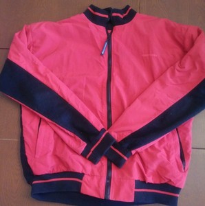 red cycling jacket