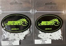 80-1” mini shad mousie ice fishing soft plastic crappie Panfish fry shad White