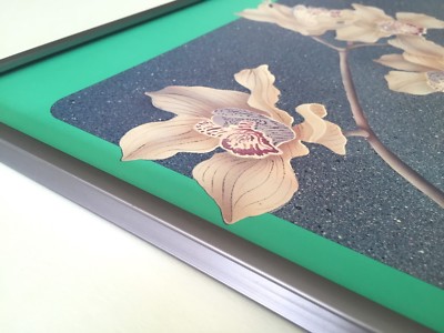 JUSTIN COOPERSMITH VTG 1980'S POST MODERN ORCHIDS FRAMED