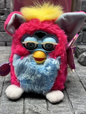 Furby Original Sherbet Pink Blue 1999 Model 70-800 Blue Eyes Tiger  display picture 1