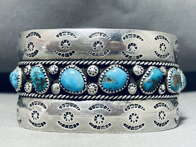 Edsitty Family Native American Navajo Turquoise Sterling Silver Bracelet Edsitty Family Native American Navajo Turquoise Sterling Silver Bracelet