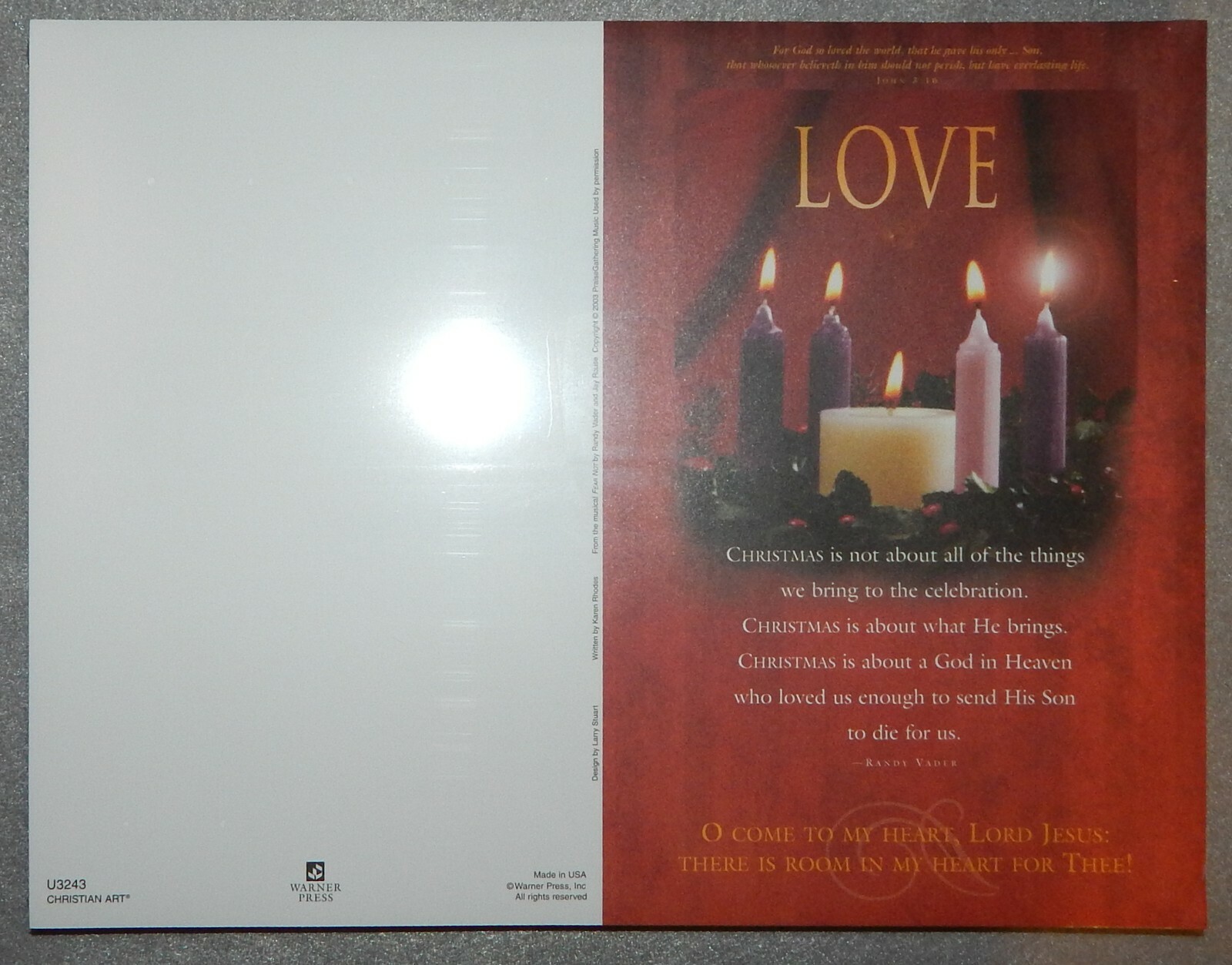 Advent Bulletins - with Candles & John 3:16 (100 pack, Christian Art U3243)  New | eBay