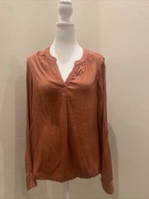 Simply Verá Peach Long Sleeve Crepe Tunic Women's Size Small