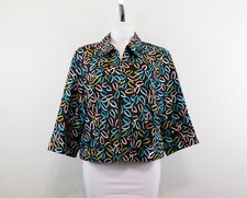 Kim Rogers Women Blazer, Size PL, Brown Multi-color, 100 Linen