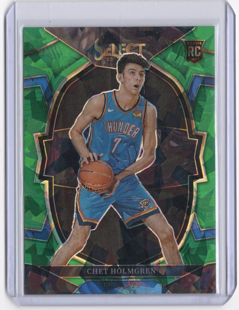 2022-23 Panini Select Fanatics Exclusive SP Green Ice Prizm Chet Holmgren #83 RC