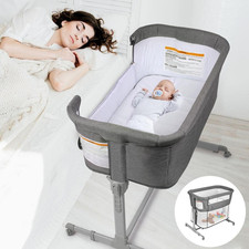 3 in 1 Baby Bassinet, Bedside Sleeper, Playpen, Easy Folding Portable Crib Gr