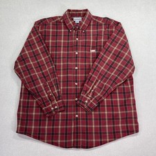 Carhartt Shirt Mens XL Red Plaid 100 Cotton Long Sleeve Button Down Casual