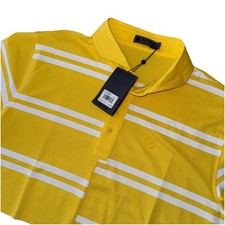 NEW G/FORE Mens LARGE Off Stripe Performance Polo Cyber QuickDry Stretch 120