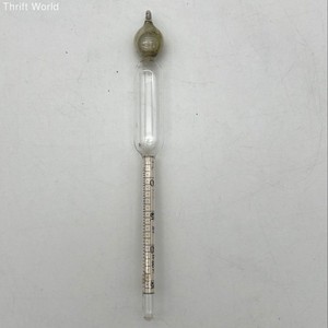 Vintage Glass Hydrometer Scientific Tester Specific Gravity Baumé Scale 6.5"