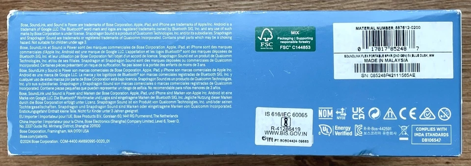 BOSE 887612-0200 SoundLink Flex 2nd Gen Portable Bluetooth Speaker Blue Dusk NEW - Image 3 of 4