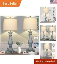 29" Tall Table Lamp for Living Room Set of 2,Coastal Bedside Nightstand Lamps...