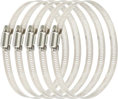 5 PCS 10 cm/100 mm Edelstahl Creolen Stahl Schlauch Clips Duct Klammern verstell