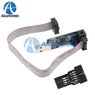 USBASP USBISP AVR Programmer USB+10 Pin Convert to 6Pin Adapter Board #hj