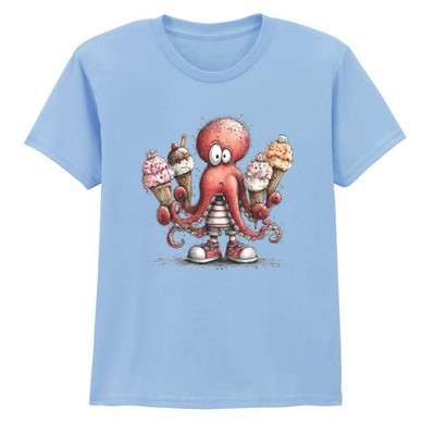 Oktopus hält vier Eis Jungen Mädchen Kinder T-Shirt Oktopus Geschenk für Kinder