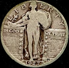 1927 Standing Liberty Quarter 90% Silver- Very Good Condition