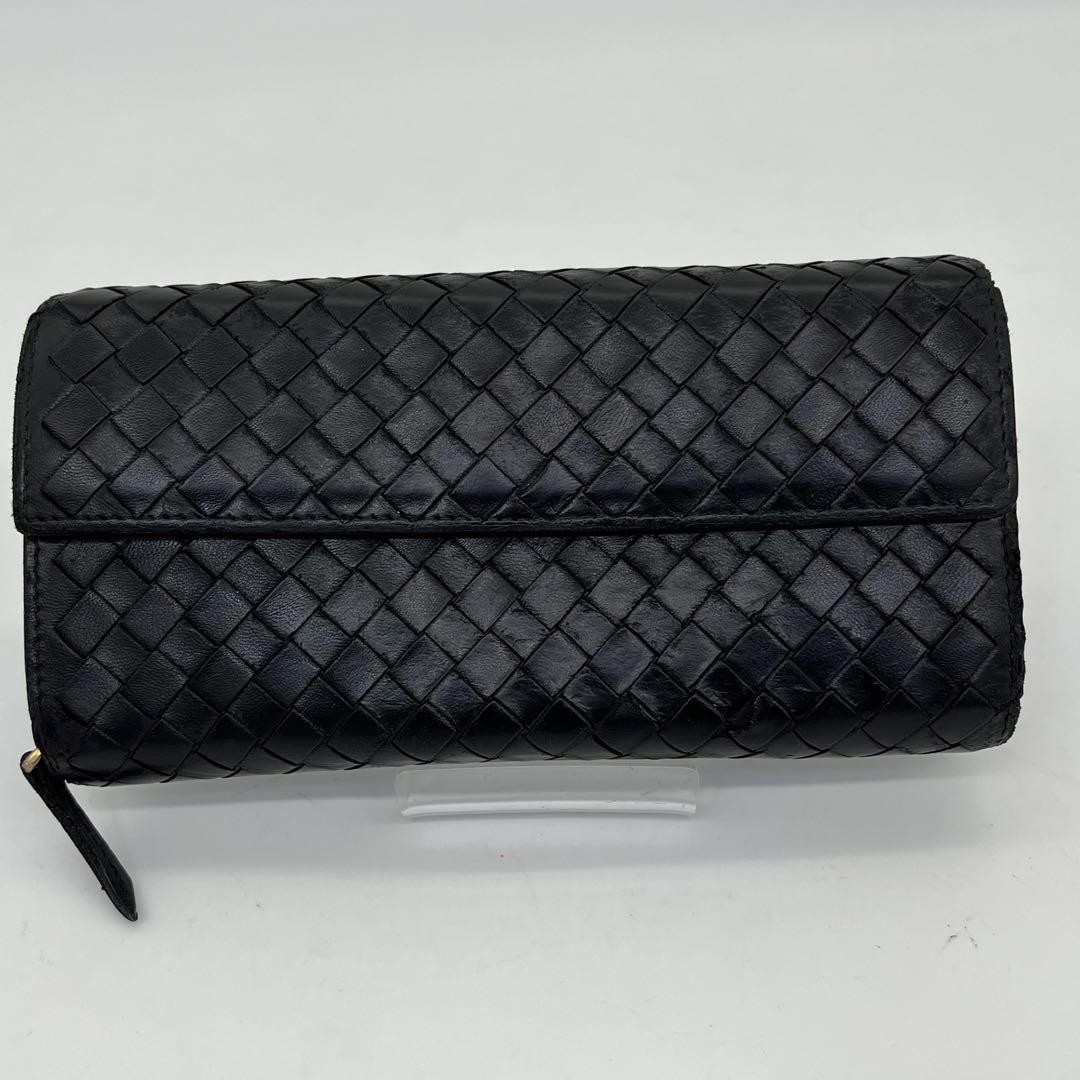 Bottega Veneta Long Wallet Flap Intrecciato Black Leather | eBay