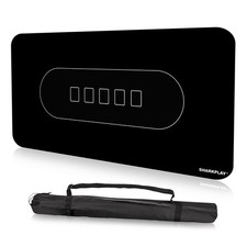 70 x 35 Inch Poker Mat, 10 Players Texas Hold'em Poker Table Top with Carryin...