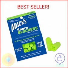 Mack  s Snore Blockers Soft Foam Earplugs, 12 Pair   32 dB High NRR, 37 dB SNR  