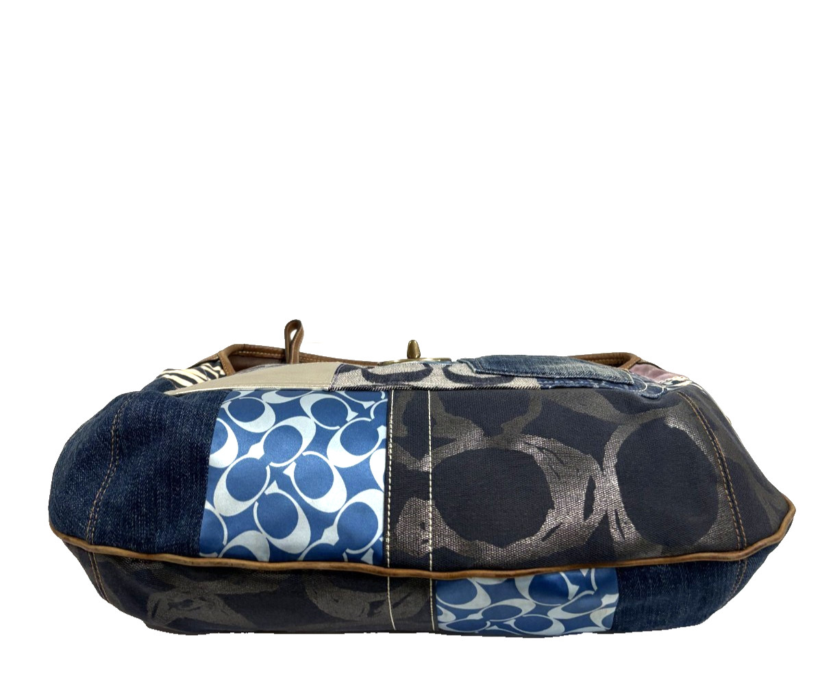 Coach Patchwork Denim Leather Suede Hobo Shoulder Bag Ergo XL Limited Edition image 9
