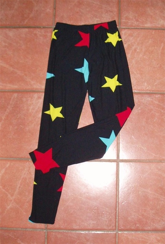 Unbranded Multi Color Stars Leggings EUC one size