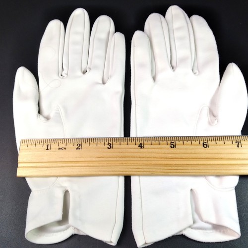 Sears Kerrybrook kurze weiße Damen Frauen Handschuhe Knopf Raffung am Handgelenk Größe 8 ** - Bild 6 von 10