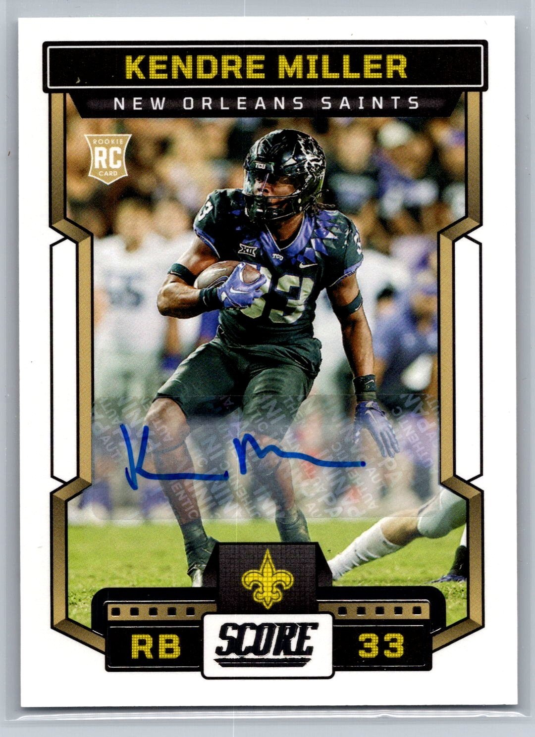 2023 panini score football kendre miller rookie autograph card #321