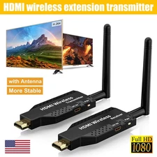 Wireless HDMI Extender Video Transmitter Receiver Screen Mirroring 1 PC To 4 TV.