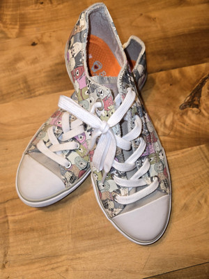 Bobs Sketchers Dandy Dogs Print Memory Foam Lace-Up Sneakers Womens Sz 8.5 NWOB