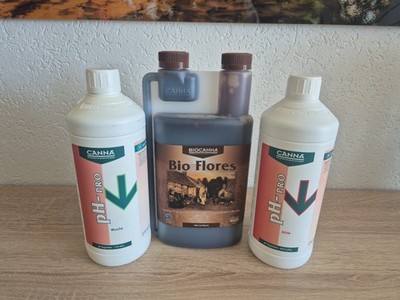 Canna Bio Flores 1L / pH - pro Wuchs 1L / pH- pro Blüte 1L Dünger-Set