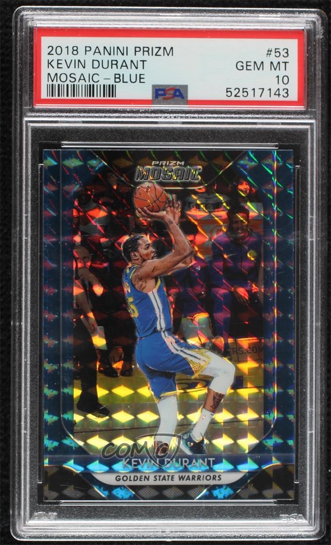 2018-19 Panini Prizm Mosaic Blue Kevin Durant #53 PSA 10 GEM MT m9g