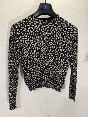 M&S Marks & Spencer Collection Damen-Cardigan Herzmuster Marineblau Größe 8 UK